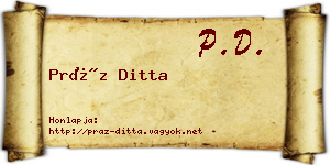 Práz Ditta névjegykártya